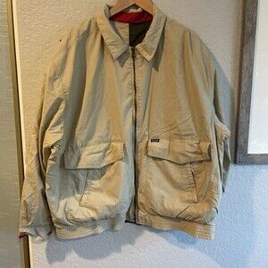 Faconable Mens Large Reversible Coat Jacket Brown Red Green